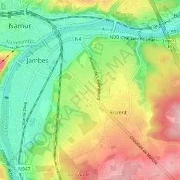 Froidebise topographic map, elevation, terrain