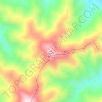만년산 topographic map, elevation, terrain