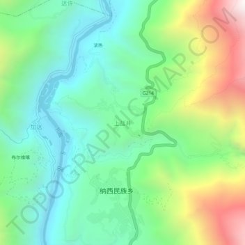 上盐井 topographic map, elevation, terrain