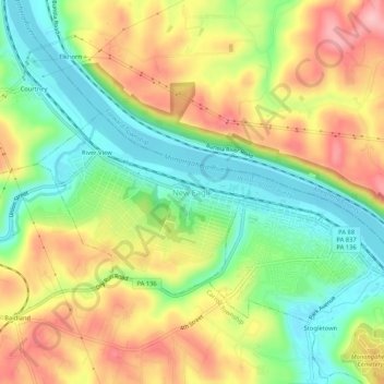 New Eagle topographic map, elevation, terrain