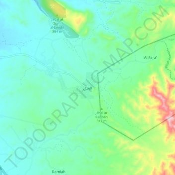 Al Ghail topographic map, elevation, terrain