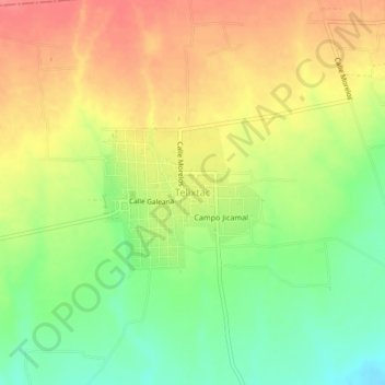 Telixtac topographic map, elevation, terrain