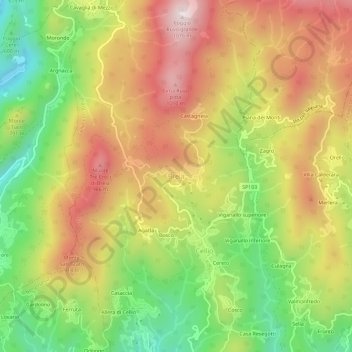 Breia topographic map, elevation, terrain