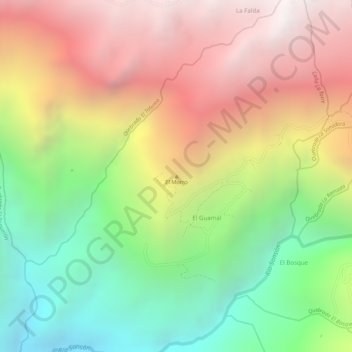 El Morro topographic map, elevation, terrain
