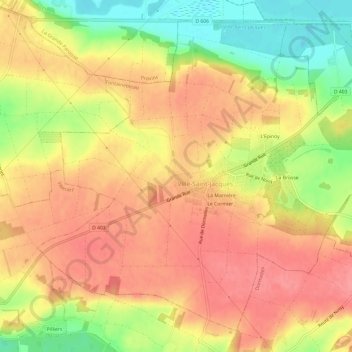 L'Orme Nochet topographic map, elevation, terrain