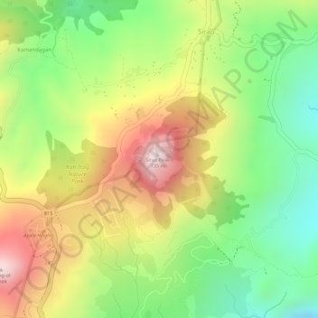Sirao Peak topographic map, elevation, terrain