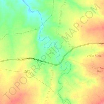 Mial topographic map, elevation, terrain