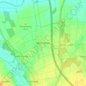 Klein Förste topographic map, elevation, terrain