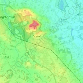 Borghorst topographic map, elevation, terrain