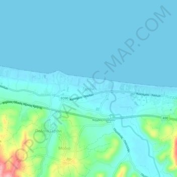 Gerani topographic map, elevation, terrain
