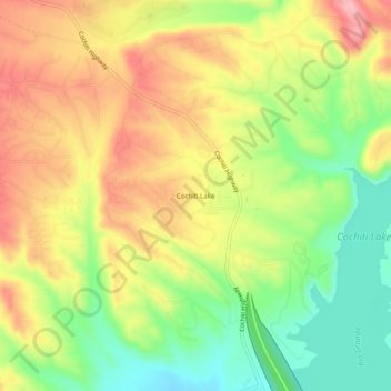 Cochiti Lake topographic map, elevation, terrain