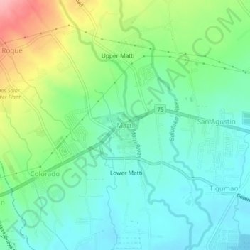 Matti topographic map, elevation, terrain
