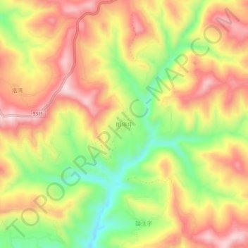 眼塔坪 topographic map, elevation, terrain