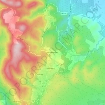 Le Petit Brahic topographic map, elevation, terrain