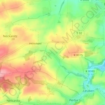 Wauden topographic map, elevation, terrain