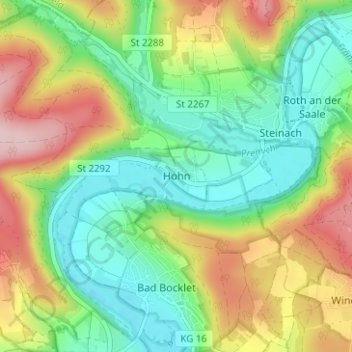Hohn topographic map, elevation, terrain