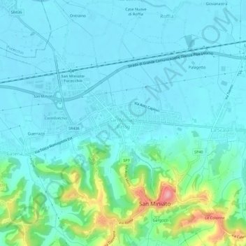 San Miniato Basso topographic map, elevation, terrain