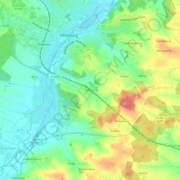 Thalham topographic map, elevation, terrain
