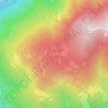 Alpe Pescia topographic map, elevation, terrain