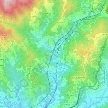 Ponteacqua topographic map, elevation, terrain