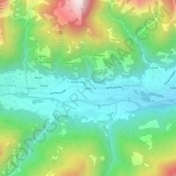 Garin topographic map, elevation, terrain