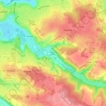 Le Lion de Saint-Marc topographic map, elevation, terrain