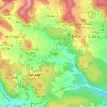 Aicha topographic map, elevation, terrain
