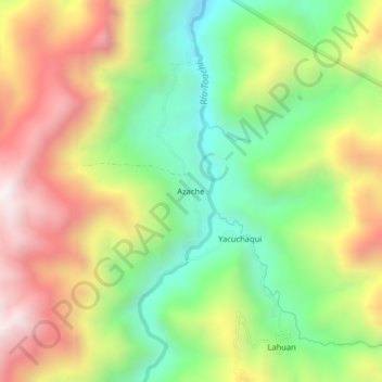 Azache topographic map, elevation, terrain