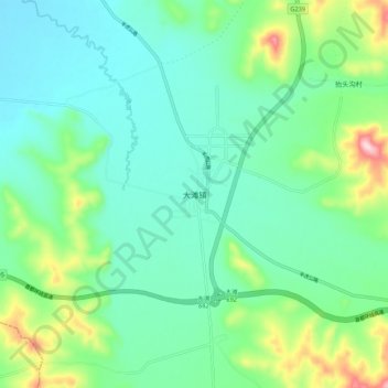Datan topographic map, elevation, terrain