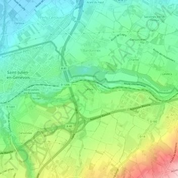 Lathoy topographic map, elevation, terrain