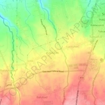 Kalubkob topographic map, elevation, terrain