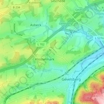An der Maus topographic map, elevation, terrain