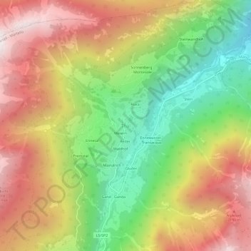 Thal topographic map, elevation, terrain