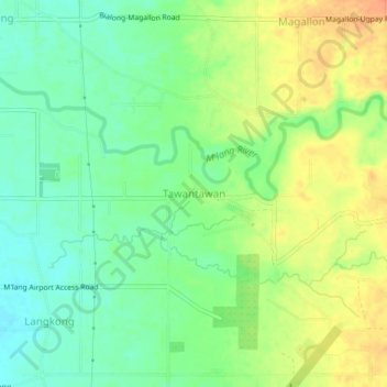 Tawantawan topographic map, elevation, terrain