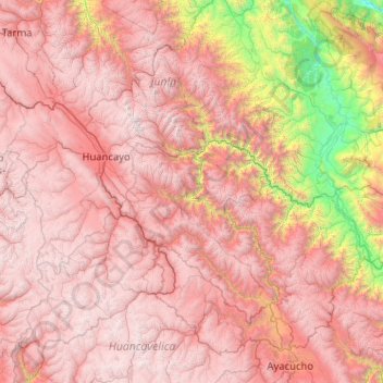 Tayacaja topographic map, elevation, terrain