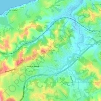 Xapel Baïta topographic map, elevation, terrain