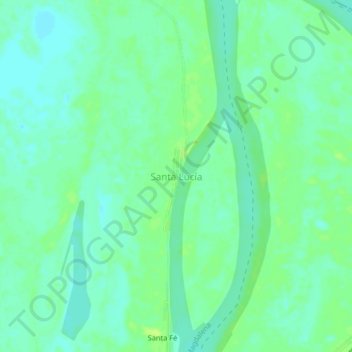 Santa Lucía topographic map, elevation, terrain