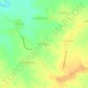 Narangpur topographic map, elevation, terrain