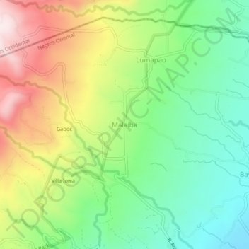 Malaiba topographic map, elevation, terrain