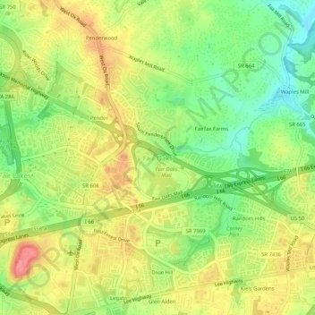 Fair Oaks topographic map, elevation, terrain