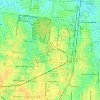 Morningside Park topographic map, elevation, terrain