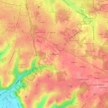 La Perrière topographic map, elevation, terrain