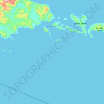 Castori Islets topographic map, elevation, terrain