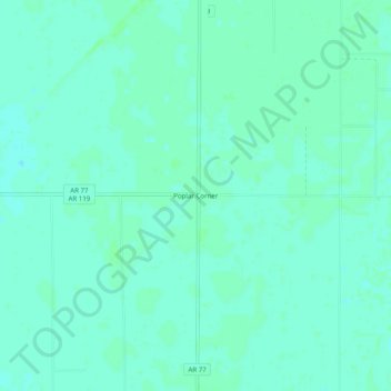 Poplar Corner topographic map, elevation, terrain
