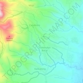 Windusari topographic map, elevation, terrain