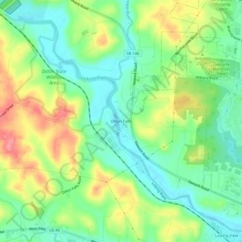 Dillon Falls topographic map, elevation, terrain