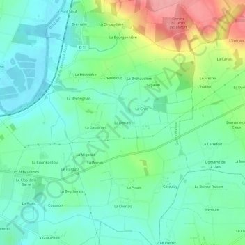 La Daviais topographic map, elevation, terrain