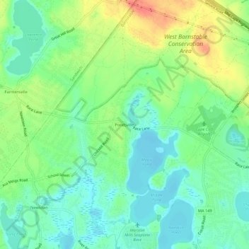 Pondsville topographic map, elevation, terrain