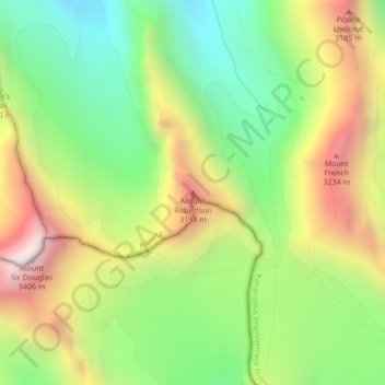 Mount Robertson topographic map, elevation, terrain
