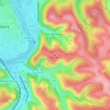 Mont Saint-Cyr topographic map, elevation, terrain
